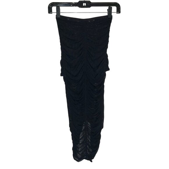 Mugler Mesh Bodycon Skirt in Black 34 New Cutout Midi Draped womens - Picture 6 of 16